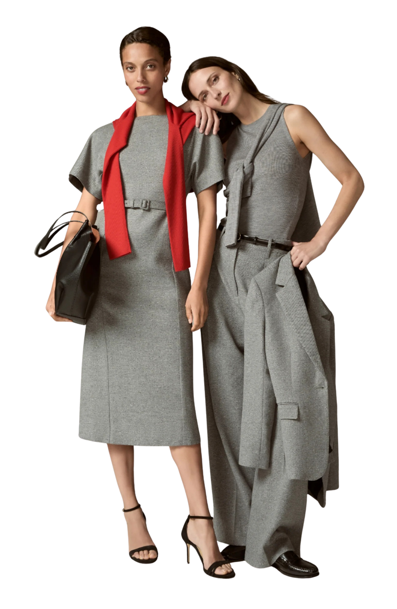 M.M.LaFleur Meredith Slub Tweed Dress, Alternate, color, Gray Multi