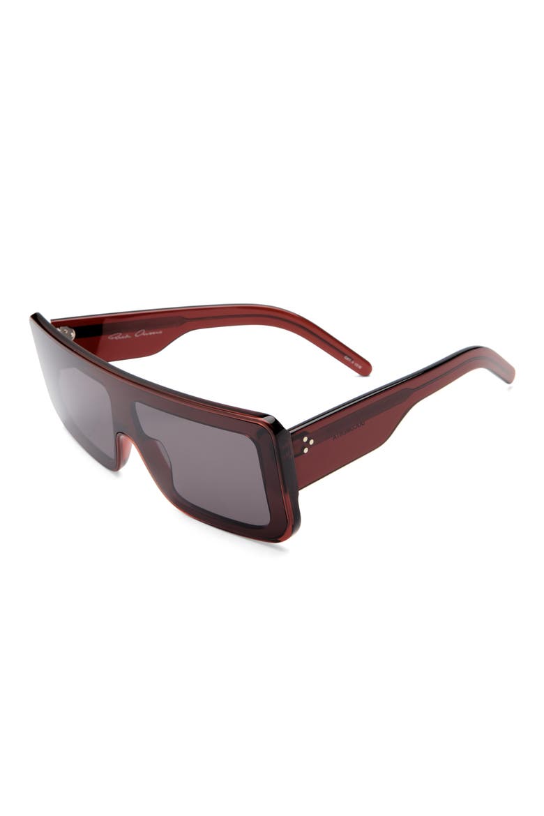 Documenta Shield Sunglasses, Alternate, color, BLOOD TEMPLE/ BLACK LENS