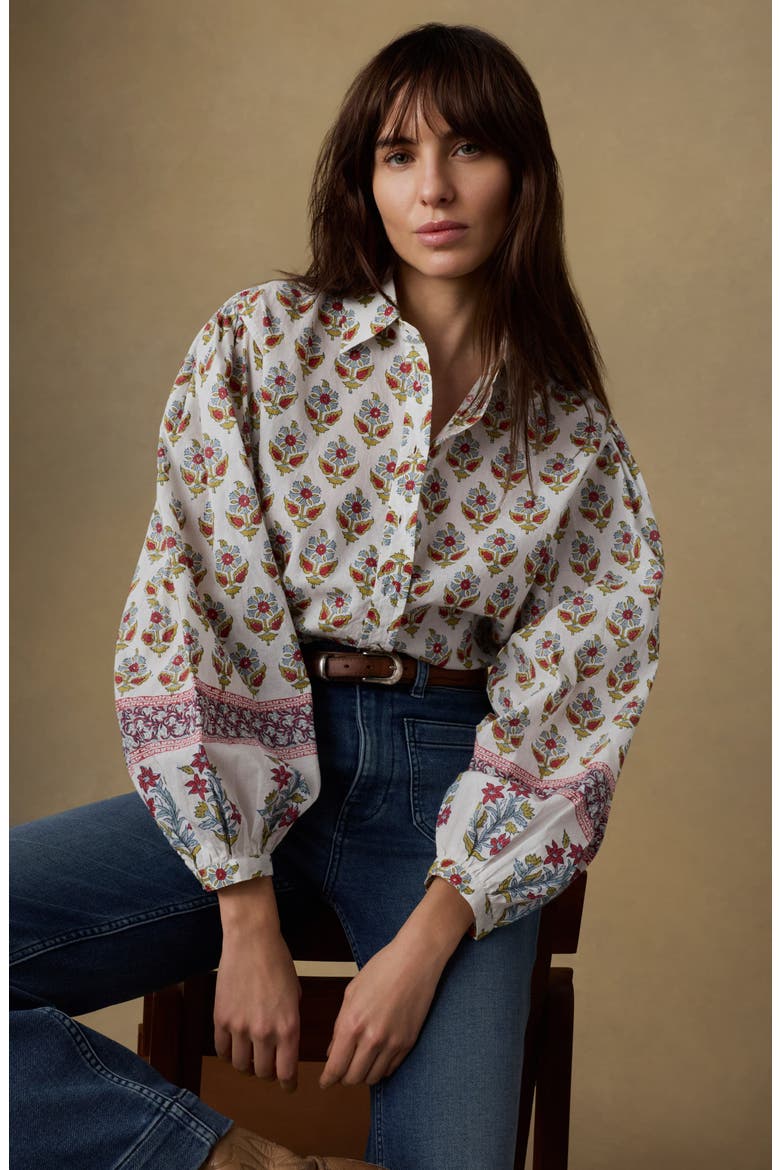 Suki Floral Button-Up Shirt, Alternate, color, ANTIQUE BOUQUET