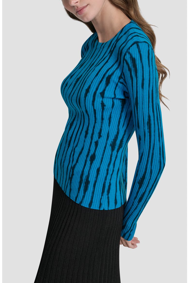 Dye Print Rib Sweater, Alternate, color, BLUE PLACED GRAFFITI