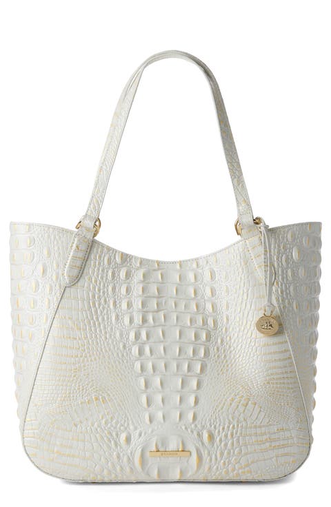 Aliza Croc Embossed Leather Tote