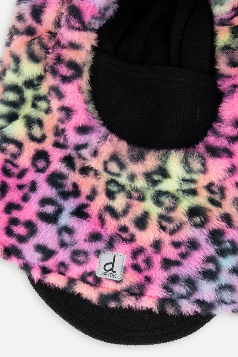 Oversized Leopard Polar Fleece Ski Helmet Balaclava, Alternate, color, Multicolored Leopard Fur