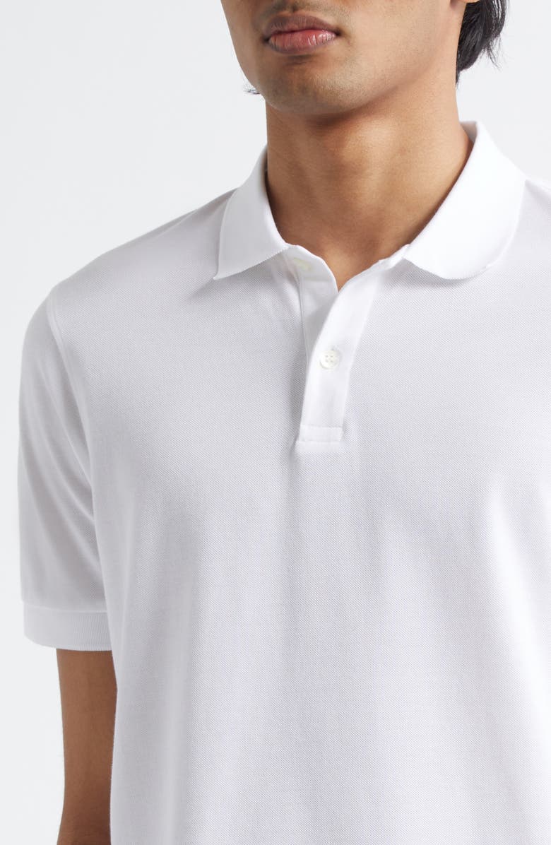 Sunspel Cotton Piqué Polo, Alternate, color, White