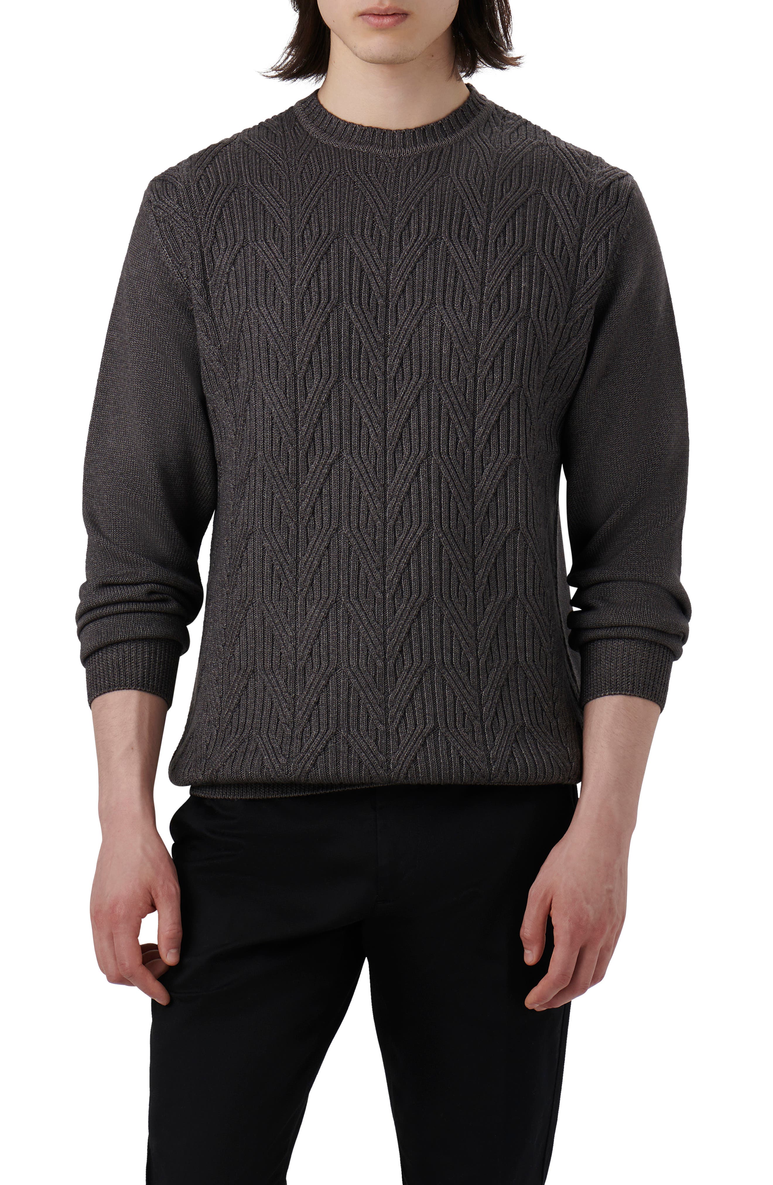 Bugatchi Cable Stitch Merino Wool Sweater