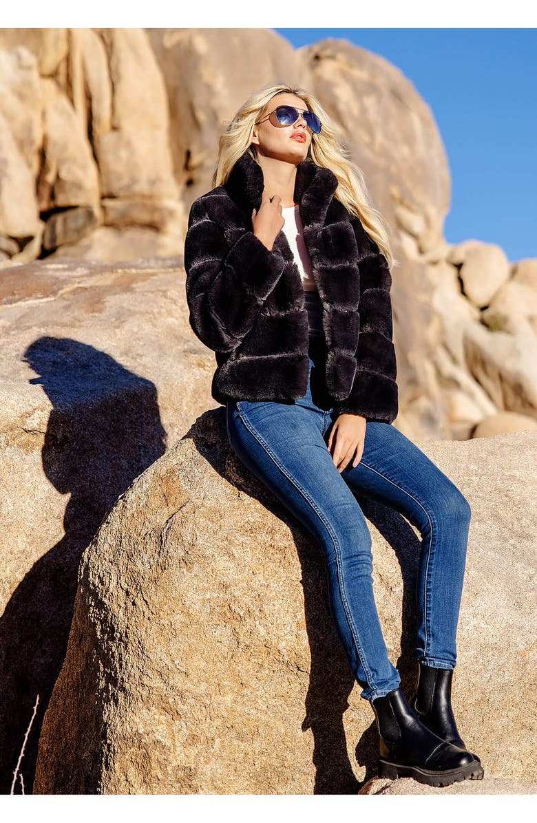 DONNA SALYERS FABULOUS FURS Posh Quilted Faux Fur Jacket, Alternate, color, 