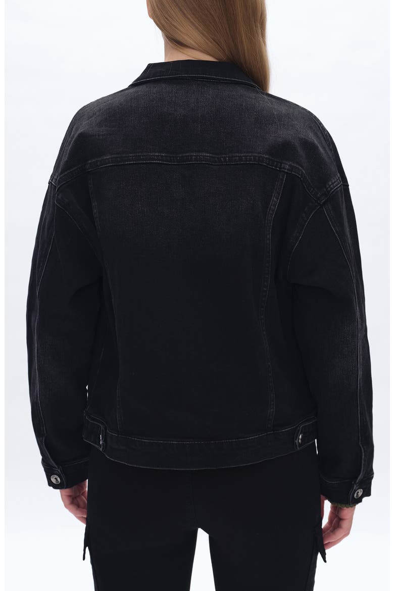 Oversize Denim Jacket, Alternate, color, BLACK