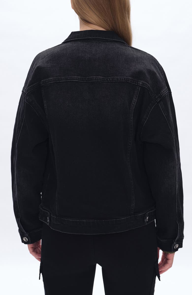 Bayeas Oversize Denim Jacket, Alternate, color, Black