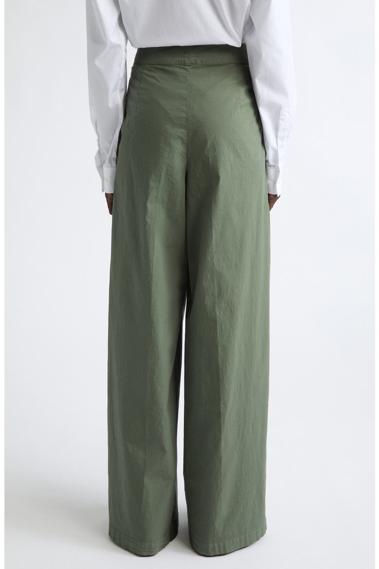Pamplona Pleated Stretch Cotton Wide Leg Pants, Alternate, color, SAGE
