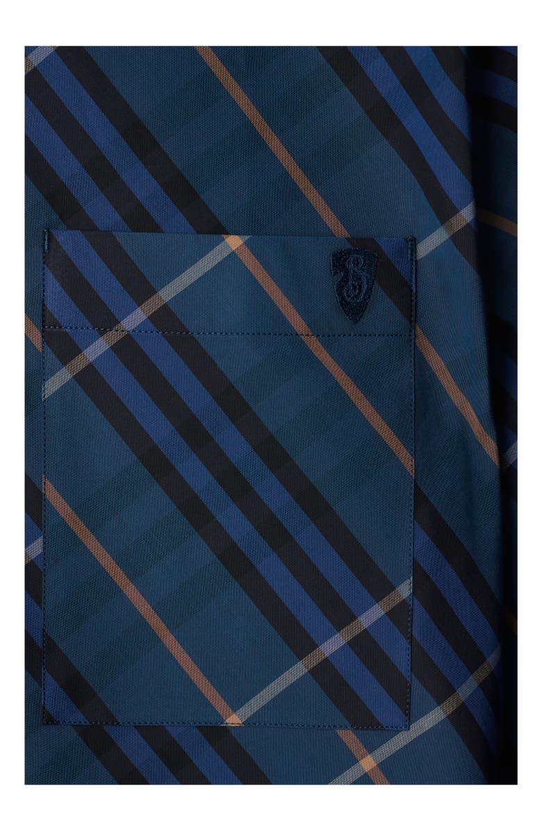 Burberry Relaxed Fit Check Cotton Shirt, Alternate, color, Midnight