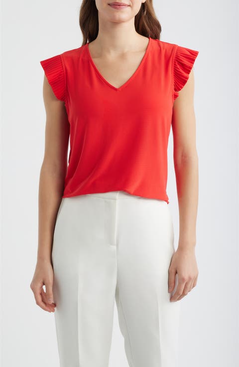 Pleated Sleeve Top (Petite)