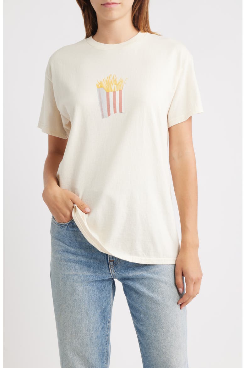 Fries Graphic T-Shirt, Main, color, MARSHMALLOW