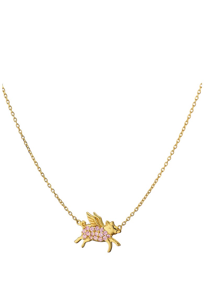 Fables & Fairytales 18k Gold Pink Sapphire Pendant Necklace, Main, color, 18K YELLOW GOLD