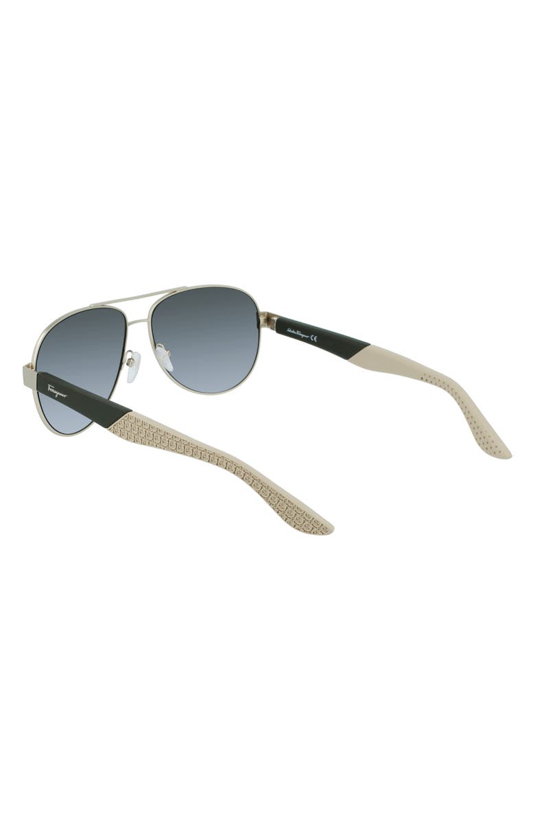 FERRAGAMO Lifestyle 61mm Aviator Sunglasses, Alternate, color, Matte Gold