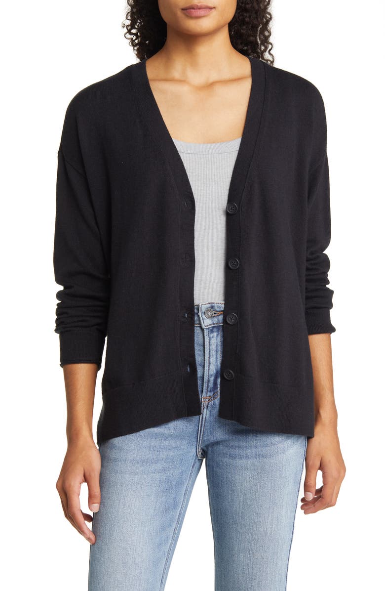 Lucky Brand Cloud Jersey Cardigan, Alternate, color, 