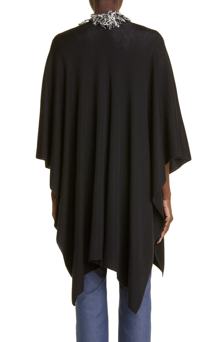 St. John Collection Fringe Detail Wool Blend Cape, Alternate, color,
