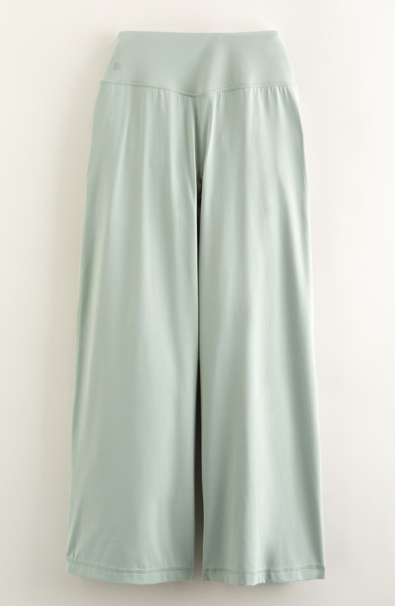 Zella Girl Kids' In the Zone Wide Leg Pants, Alternate, color, Green Lilypad