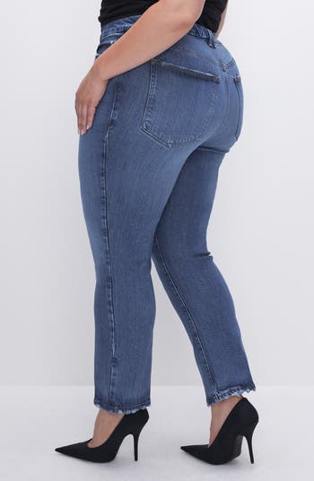 Good American Good Legs Soft-Tech High Waist Ankle Straight