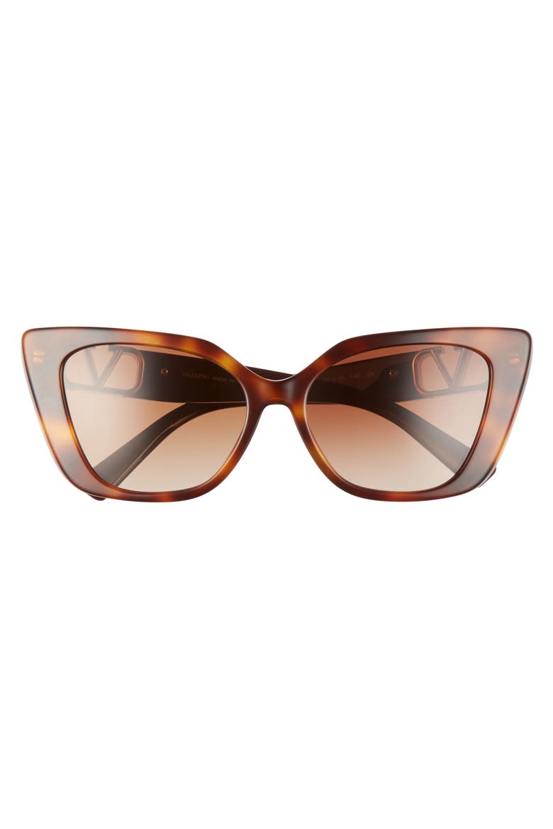 VLOGO 56mm Gradient Cat Eye Sunglasses, Alternate, color, BROWN HAVANA/ BROWN GRAD