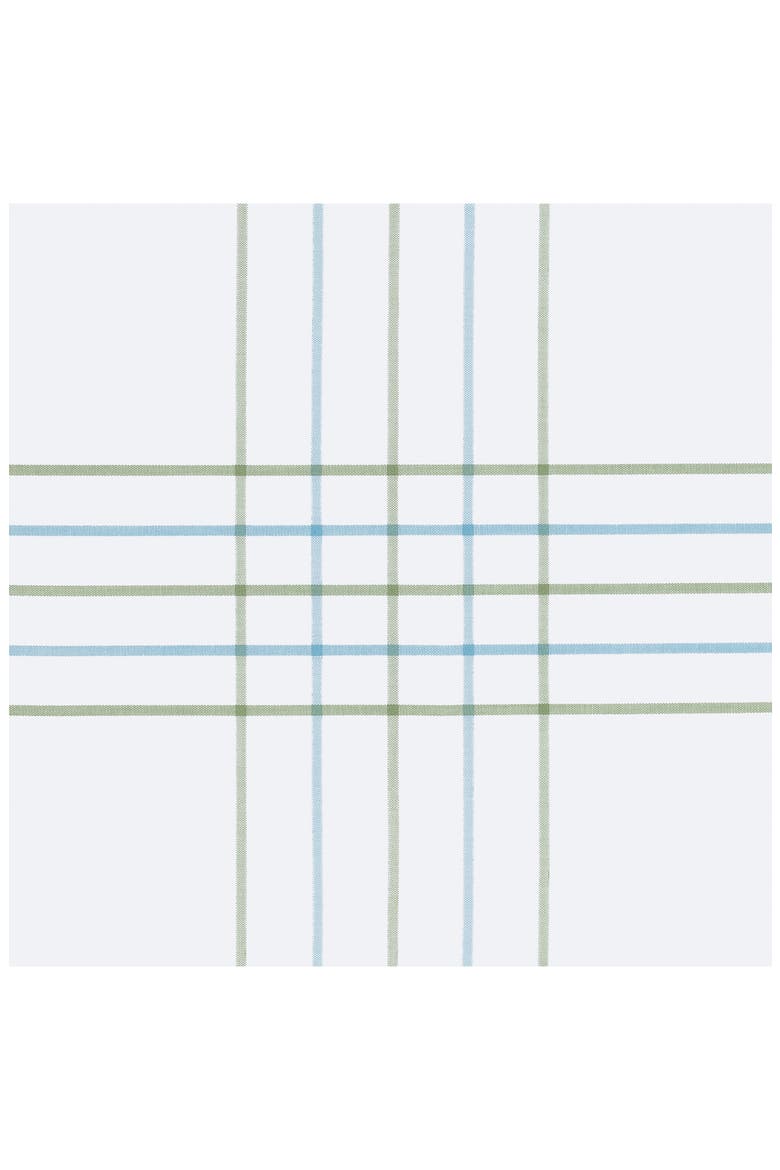 August Plaid 500 Thread Count Flat Sheet, Alternate, color, SEA