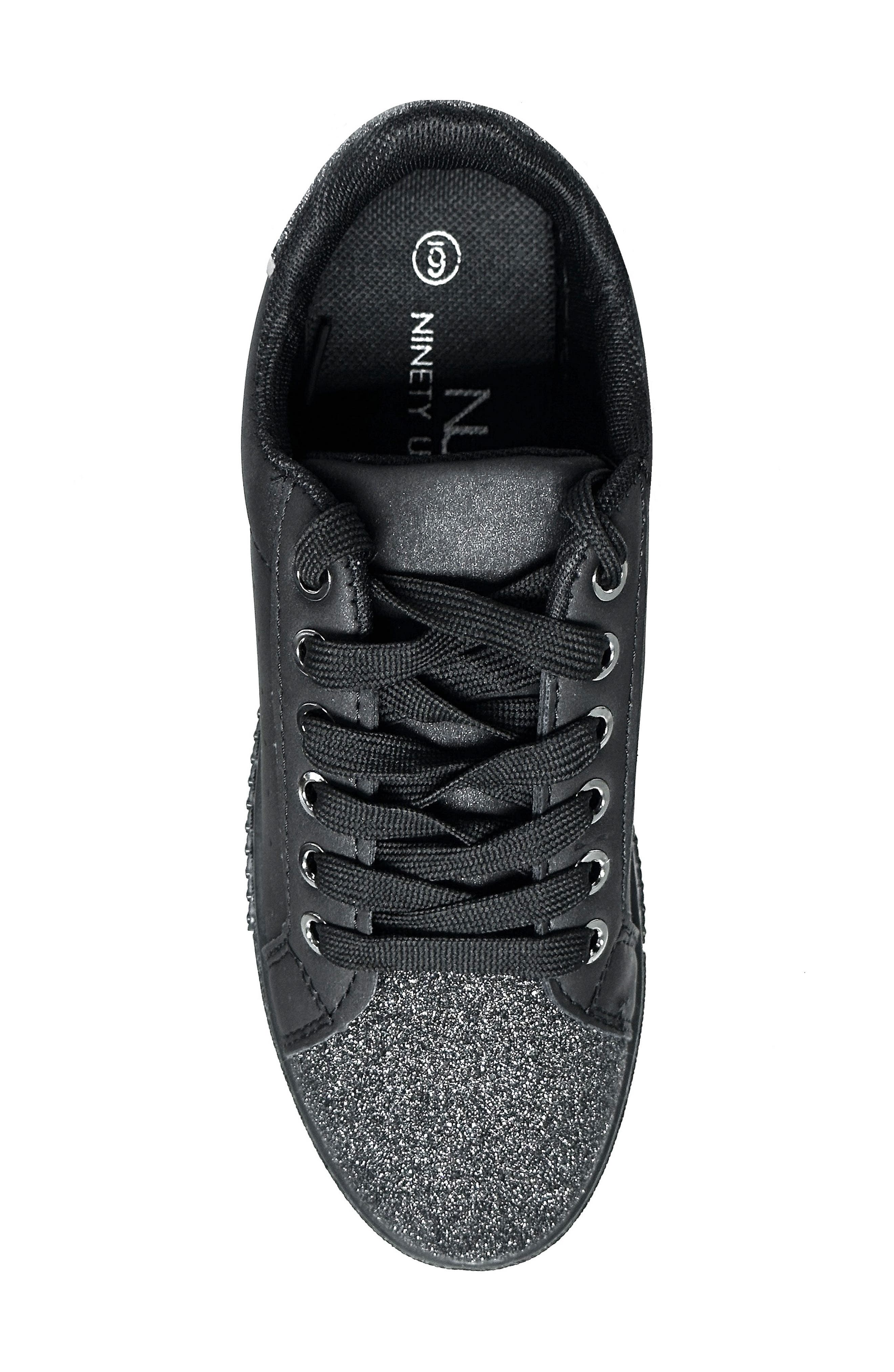 NINETY UNION Beyond Embellished Glitter Sneaker, Alternate, color, Black