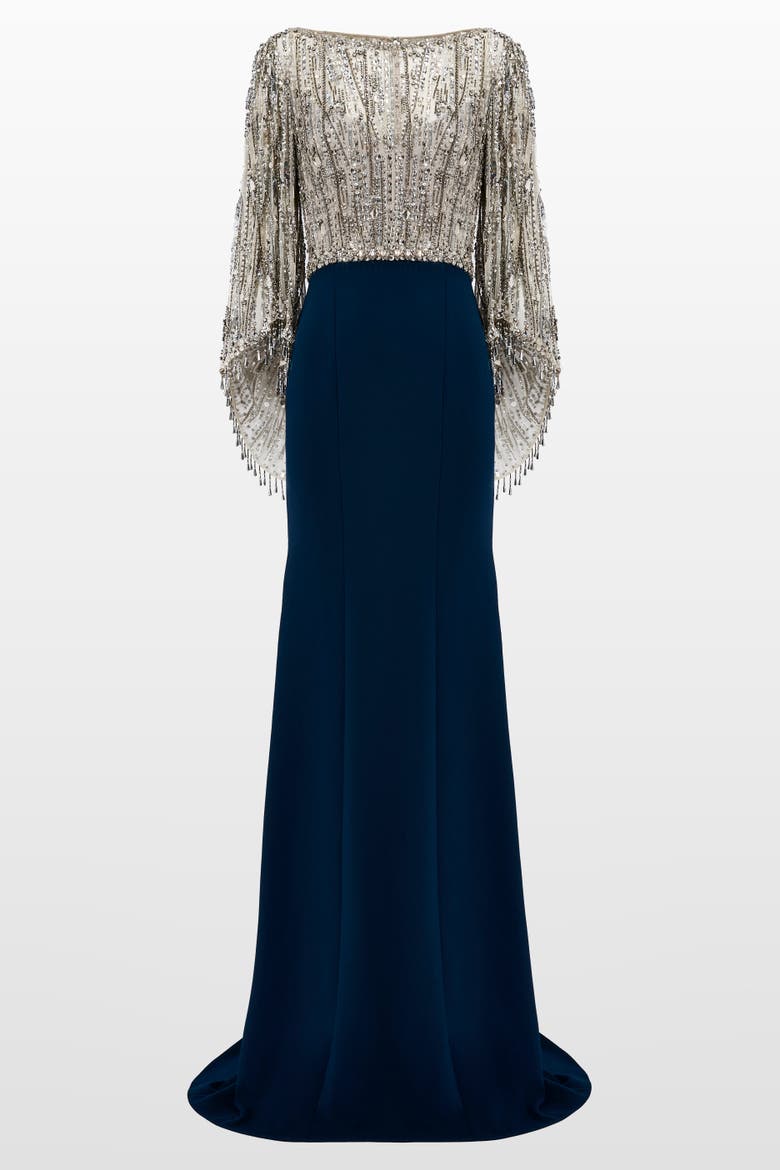 Wanderlust Embellished-Details Maxi Dress, Main, color, Ammonite - Blackthorne Blue