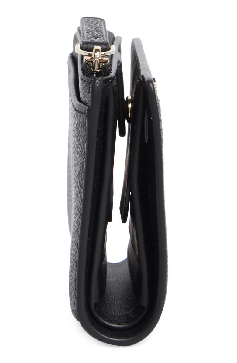 Kate Spade New York leila small pebbled leather wallet, Alternate, color, Black