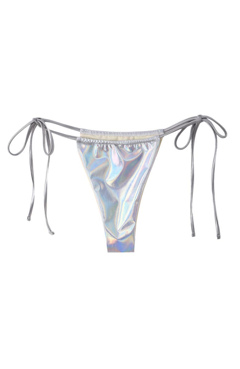 LECHERY<sup>®</sup> Lustrous Ruched Side-tie Bikini Bottom, Alternate, color, 