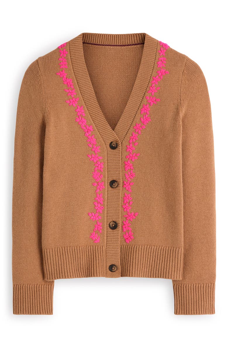 Ella Embroidered Cardigan, Alternate, color, CAMEL, EMBROIDERY