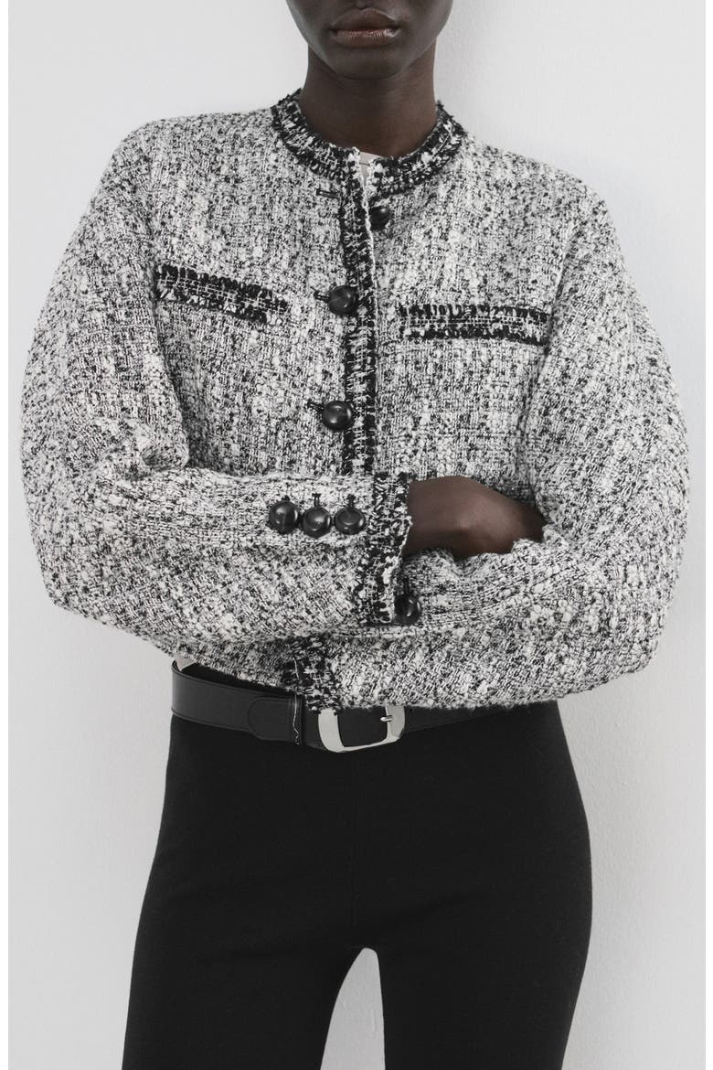 Tweed Jacket, Main, color, BLACK