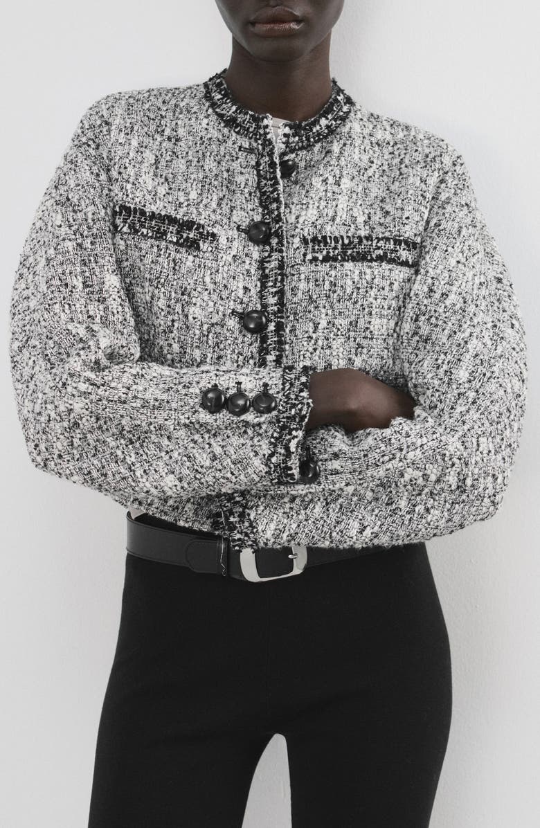 MANGO Tweed Jacket, Main, color,