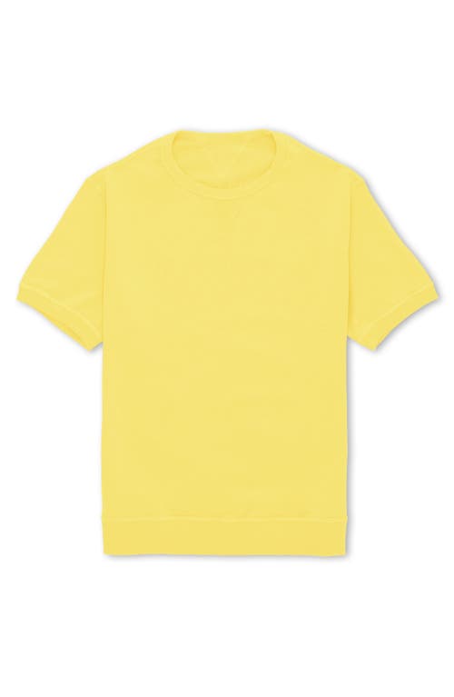 Fortela Ohio Brushed Jersey Short Sleeve Sweatshirt In Yellow