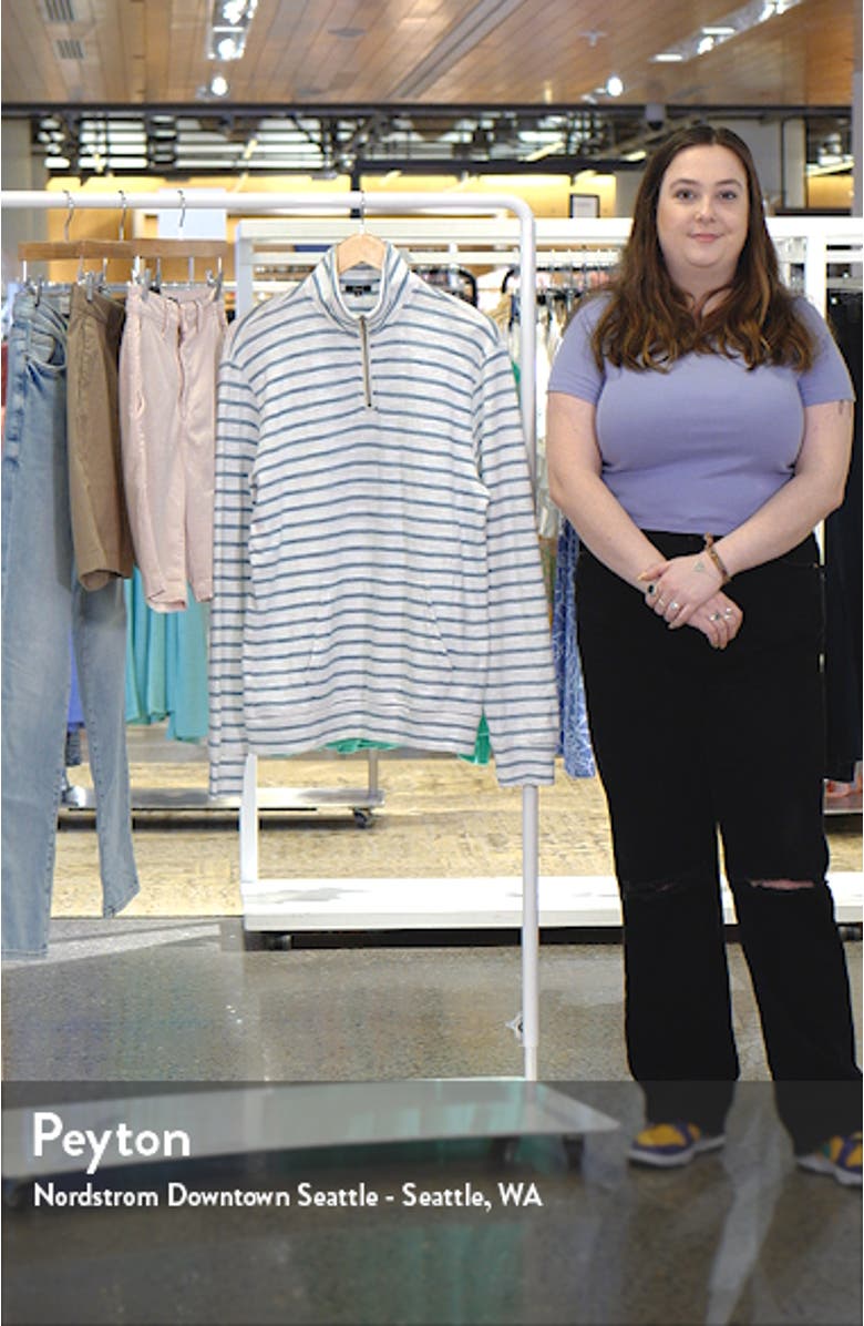 Leorio Stripe Quarter Zip Cotton Pullover, sales video thumbnail