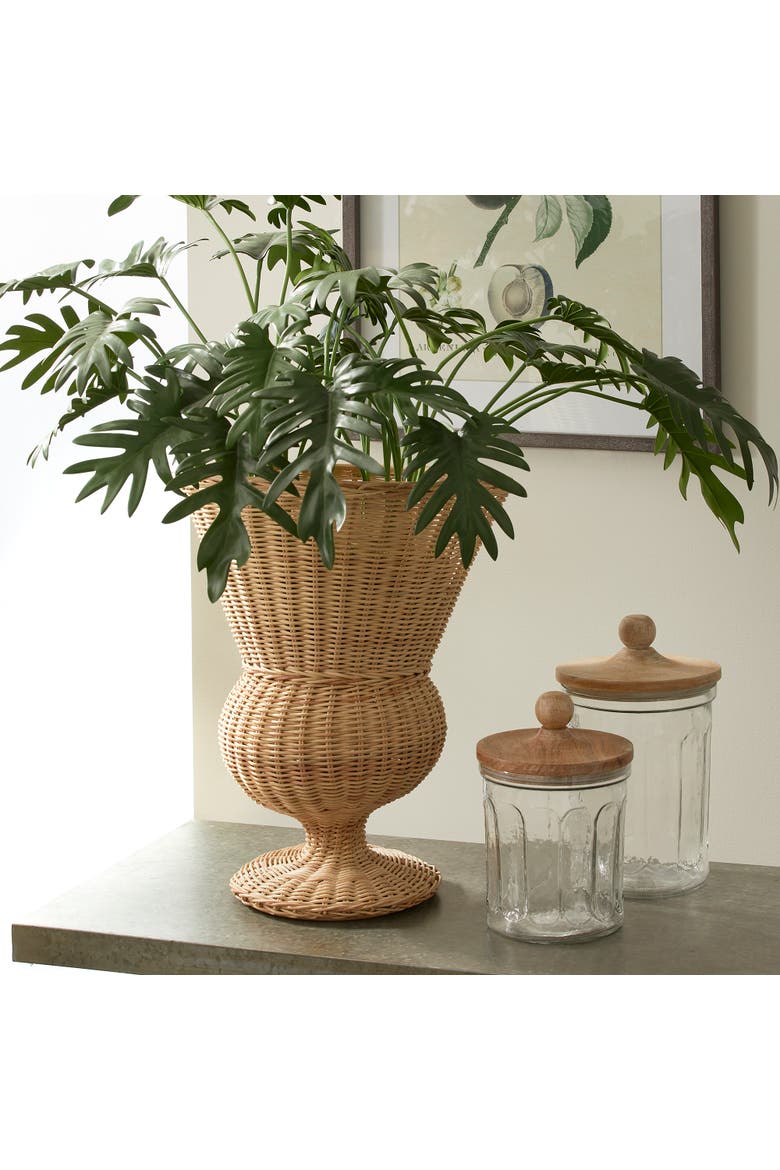Riviera Footed Urn, Alternate, color, Brown