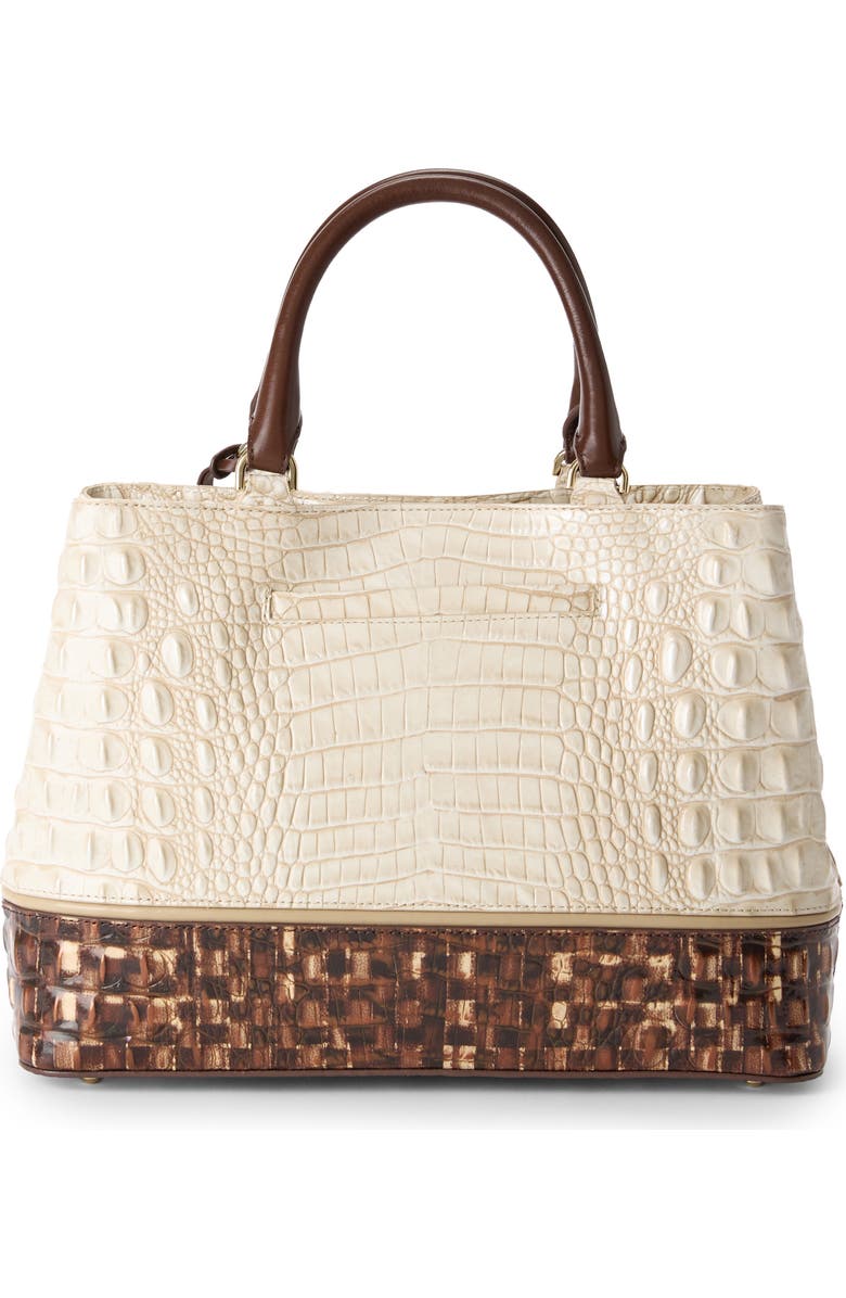 Brahmin Small Denise Croc Embossed Leather Satchel, Alternate, color, Ivory Multi