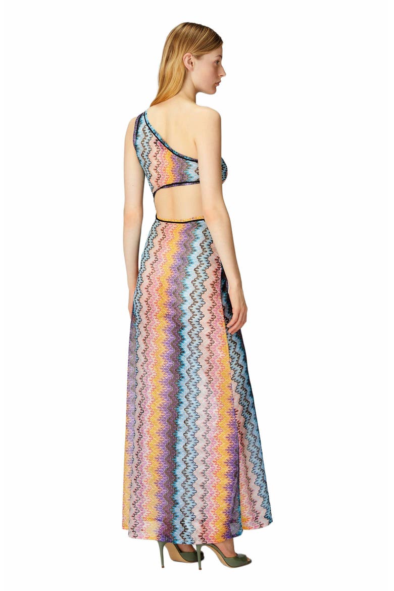 Long One-shoulder Cover-up With Cut-out Detail, Alternate, color, Multicoloured