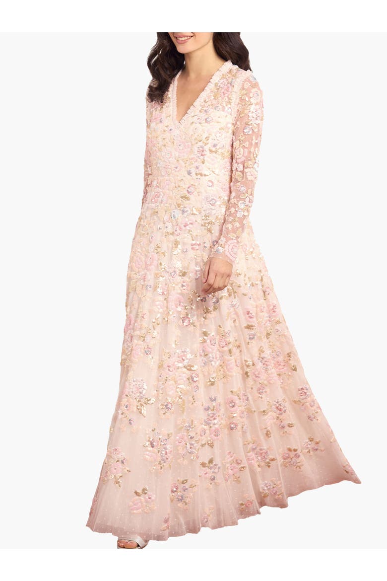 Sequin Paradise V-Neck Gown, Main, color, Opal/Multi