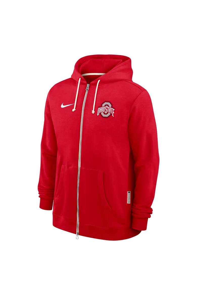 Men's Nike Scarlet Ohio State Buckeyes 2025 Sideline Standard Issue Dri-FIT Full-Zip Hoodie, Alternate, color, Scarlet