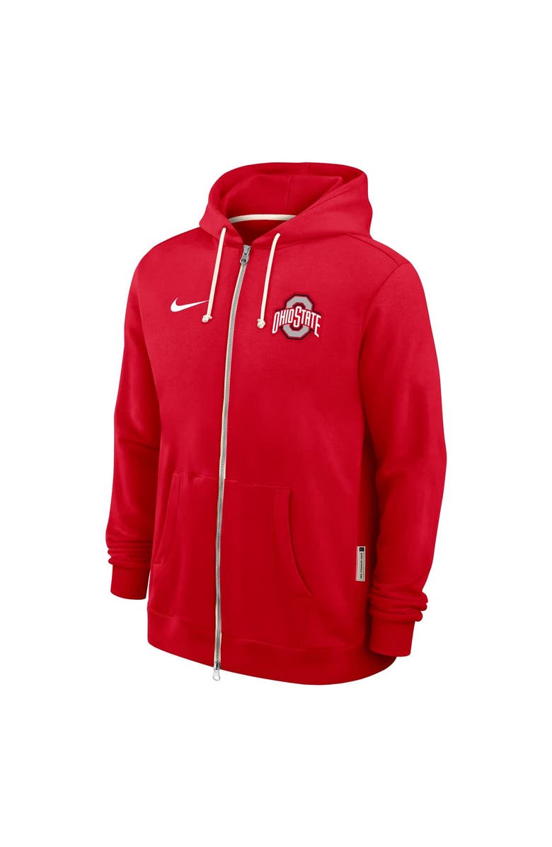 Nike Men's Nike Scarlet Ohio State Buckeyes 2025 Sideline Standard Issue Dri-FIT Full-Zip Hoodie, Alternate, color, Scarlet
