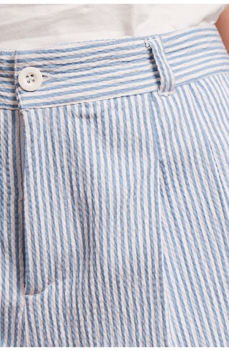 Frances Valentine Benny Short Stripe Seersucker, Alternate, color, Light Blue/White