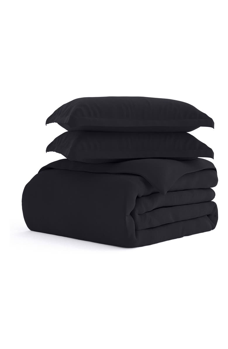HOMESPUN IENJOY HOME Premium Ultra Soft 3-Piece Duvet Cover Set, Alternate, color, Black
