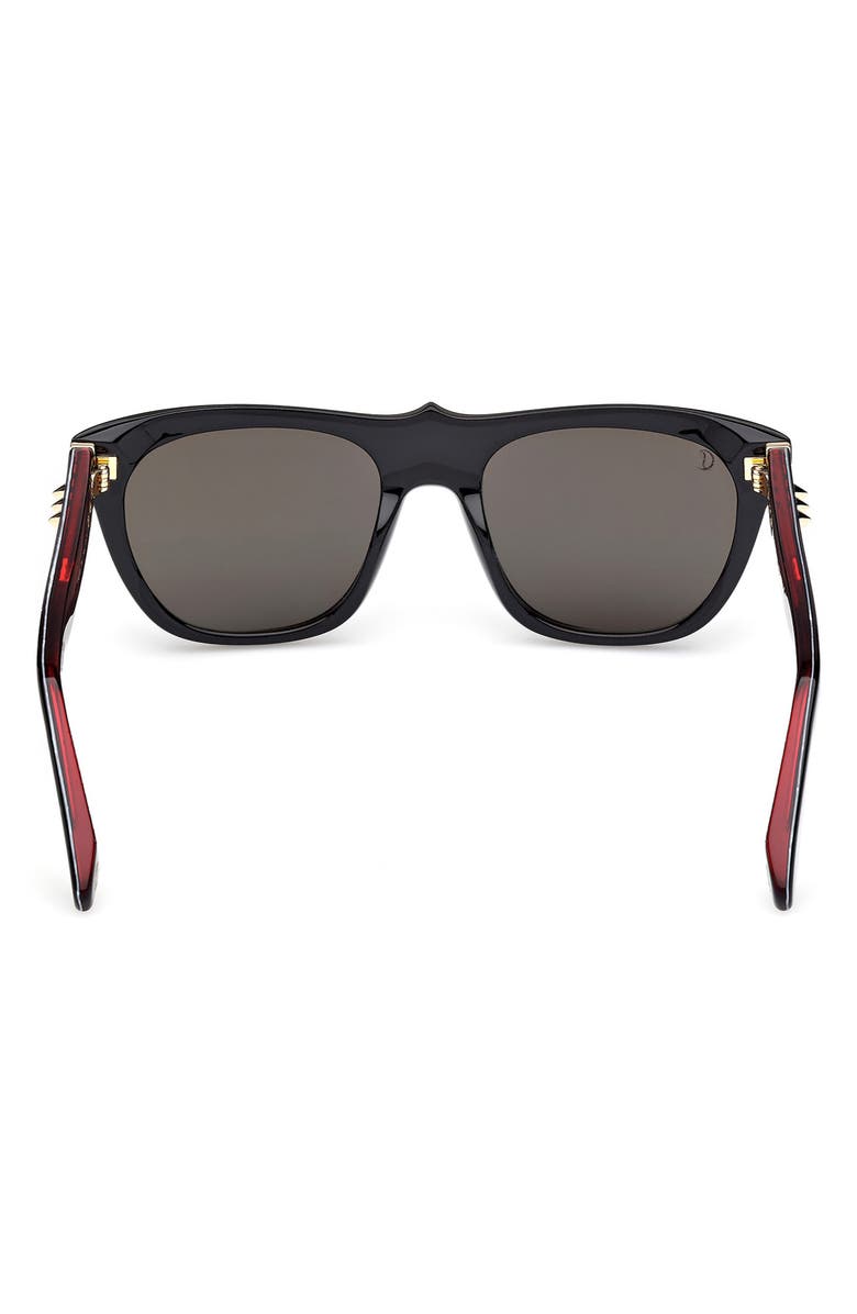 Christian Louboutin Georges 55mm Square Sunglasses, Alternate, color, Black/ Gold/ Zeiss Smoke/ Red