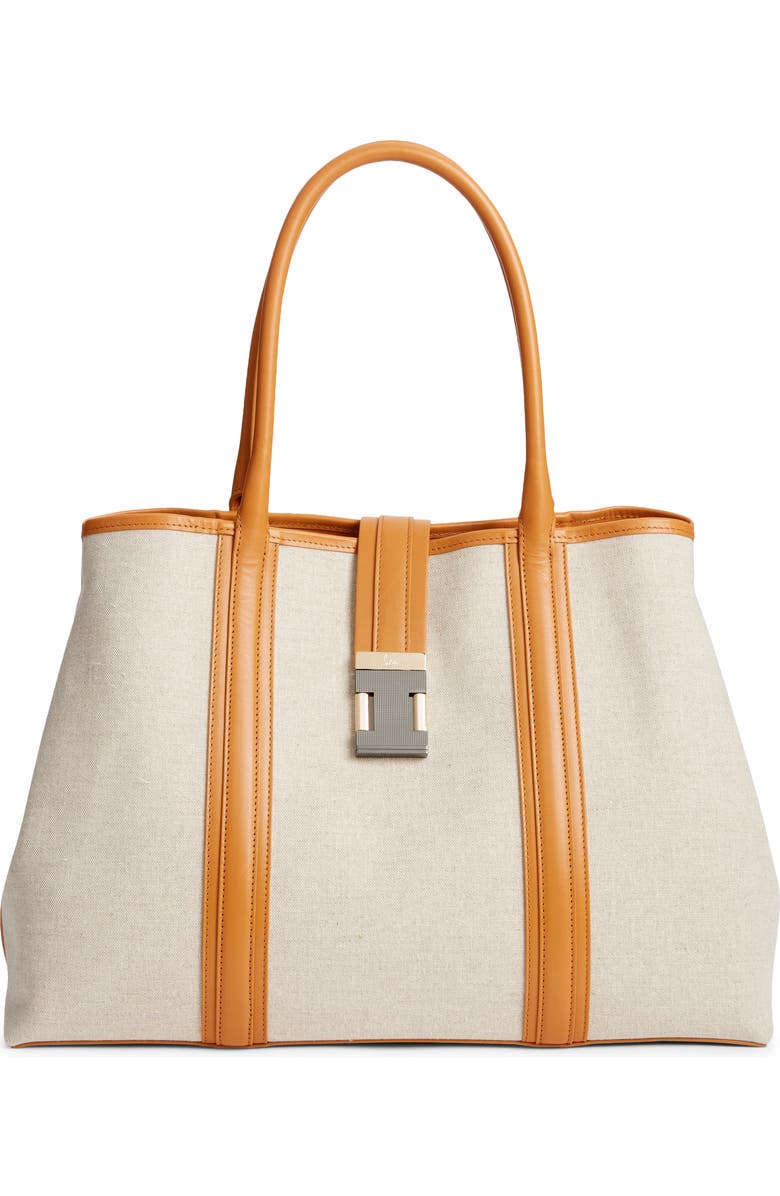 Christian Louboutin Nox Linen Canvas Tote Bag, Main, color, N005-Natural