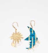 Bimba y Lola Brushed Moon and S un earrings