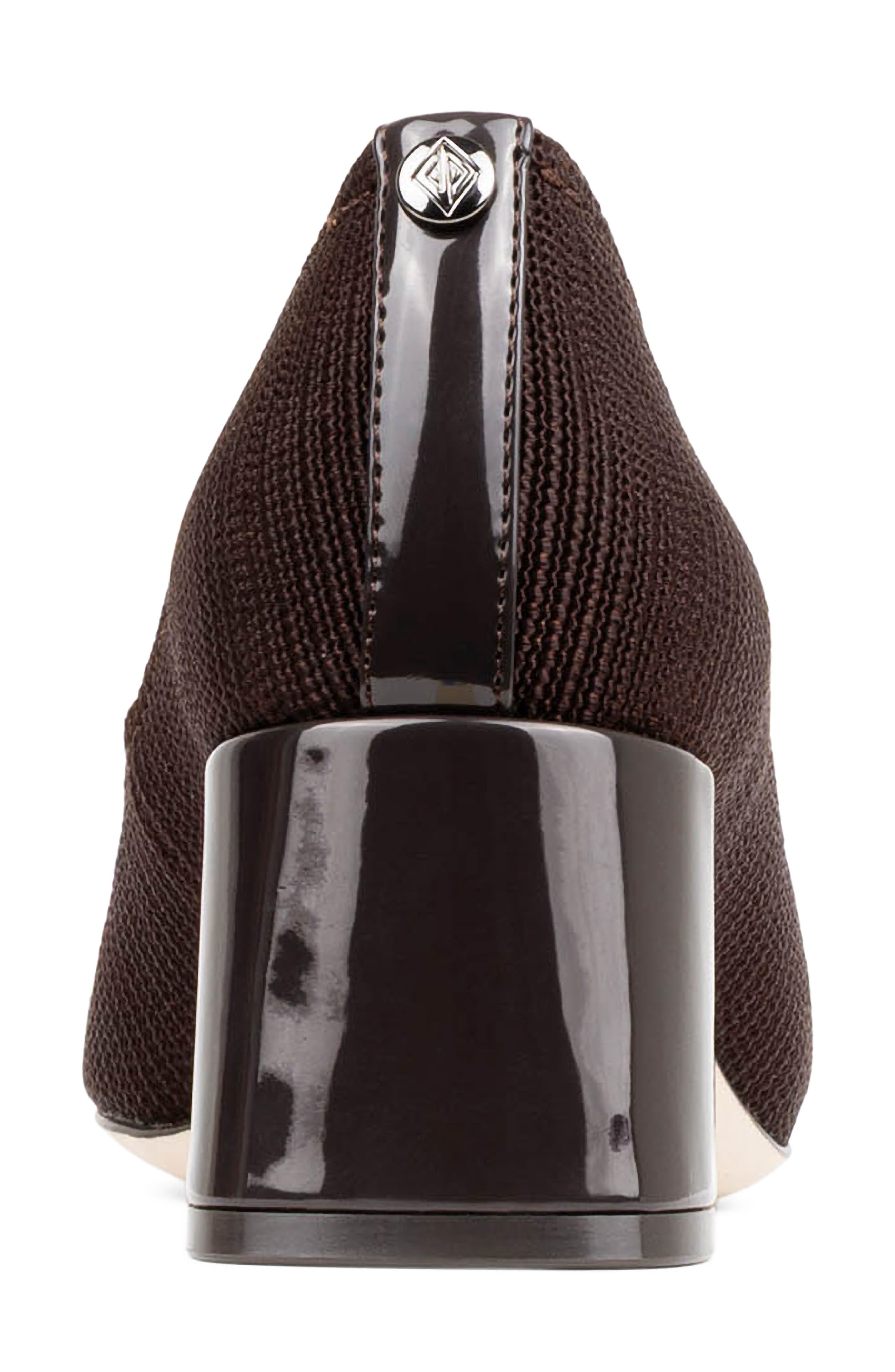 Delite Flared Block Heel Pump, Alternate, color, DARK BROWN