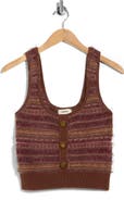 L'AGENCE Galene Mixed Stitch Crop Sweater Tank
