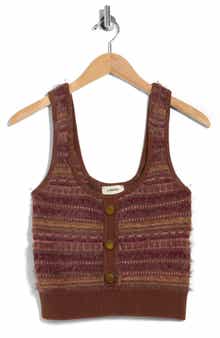 L'AGENCE Galene Mixed Stitch Crop Sweater Tank