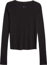 Rick Owens Long Sleeve Rib Crop T-Shirt
