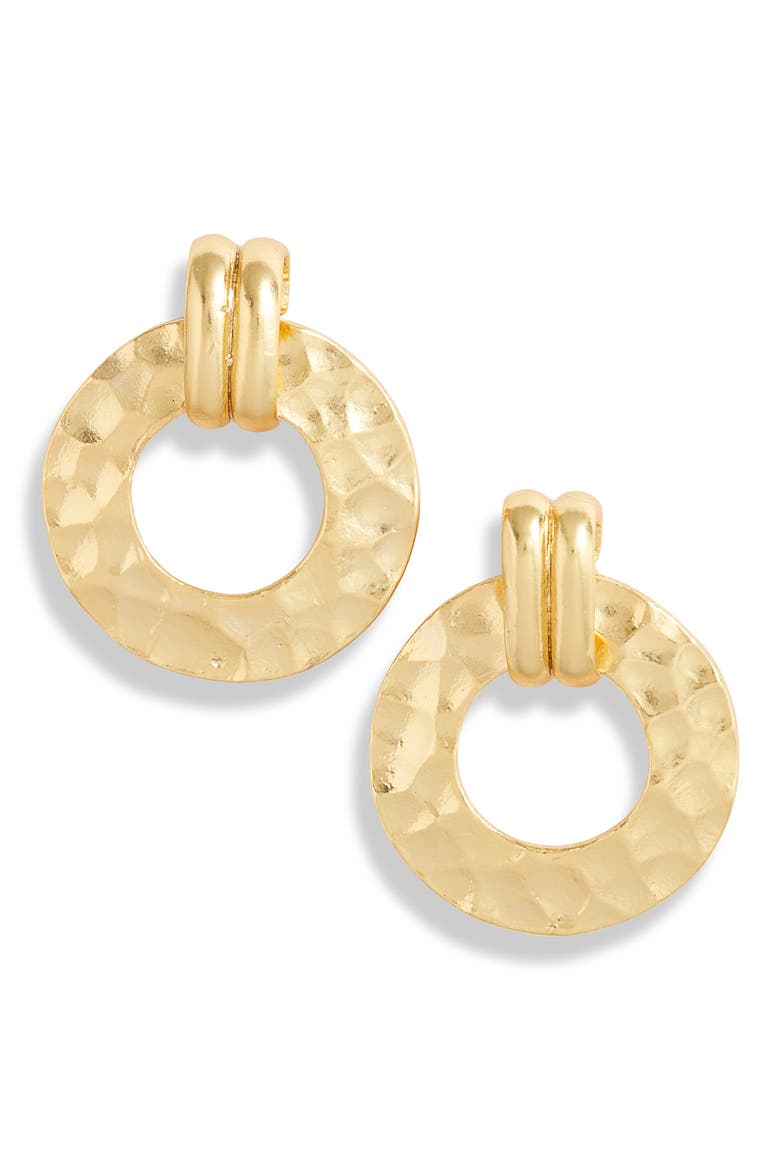 Thick Door Knocker Earrings, Main, color, GOLD