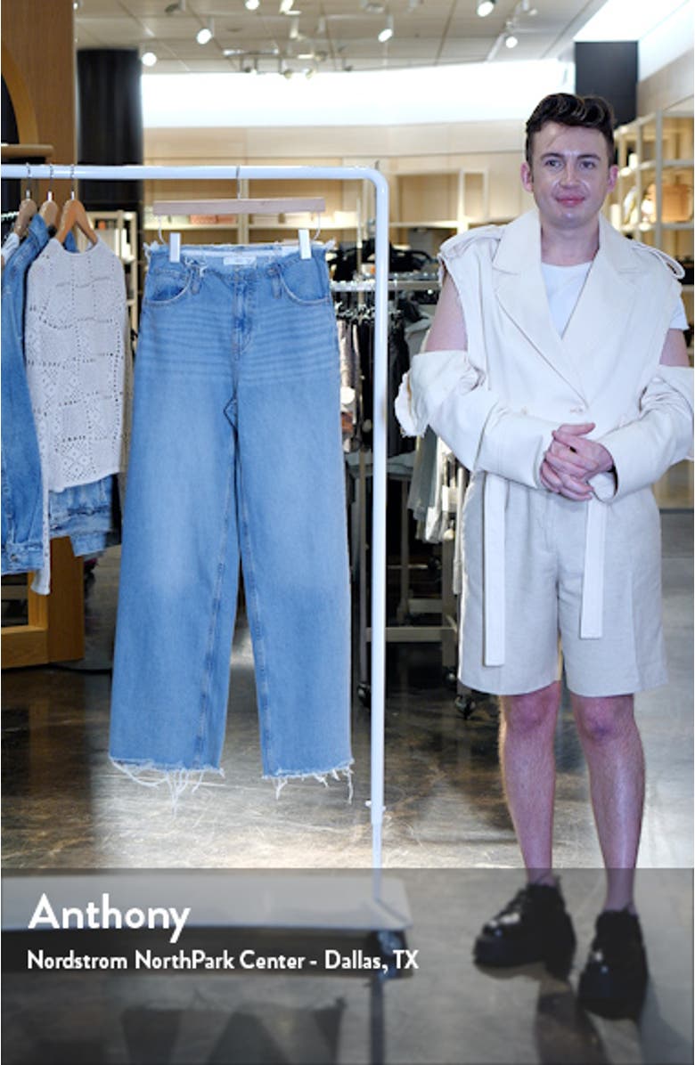 Amaia No Waistband Raw Hem Wide Leg Jeans, sales video thumbnail