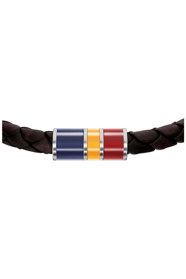Men's Everett Woven Leather Bracelet, Alternate, color, BROWN